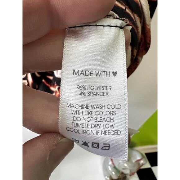 Retro Y2k Babyfoll Top Animal Print 1X 14/16 Grunge Ruched Tiger Cat Grunge Club - Picture 5 of 11